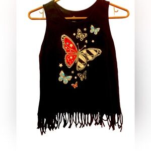 girls patriotic butterfly print top